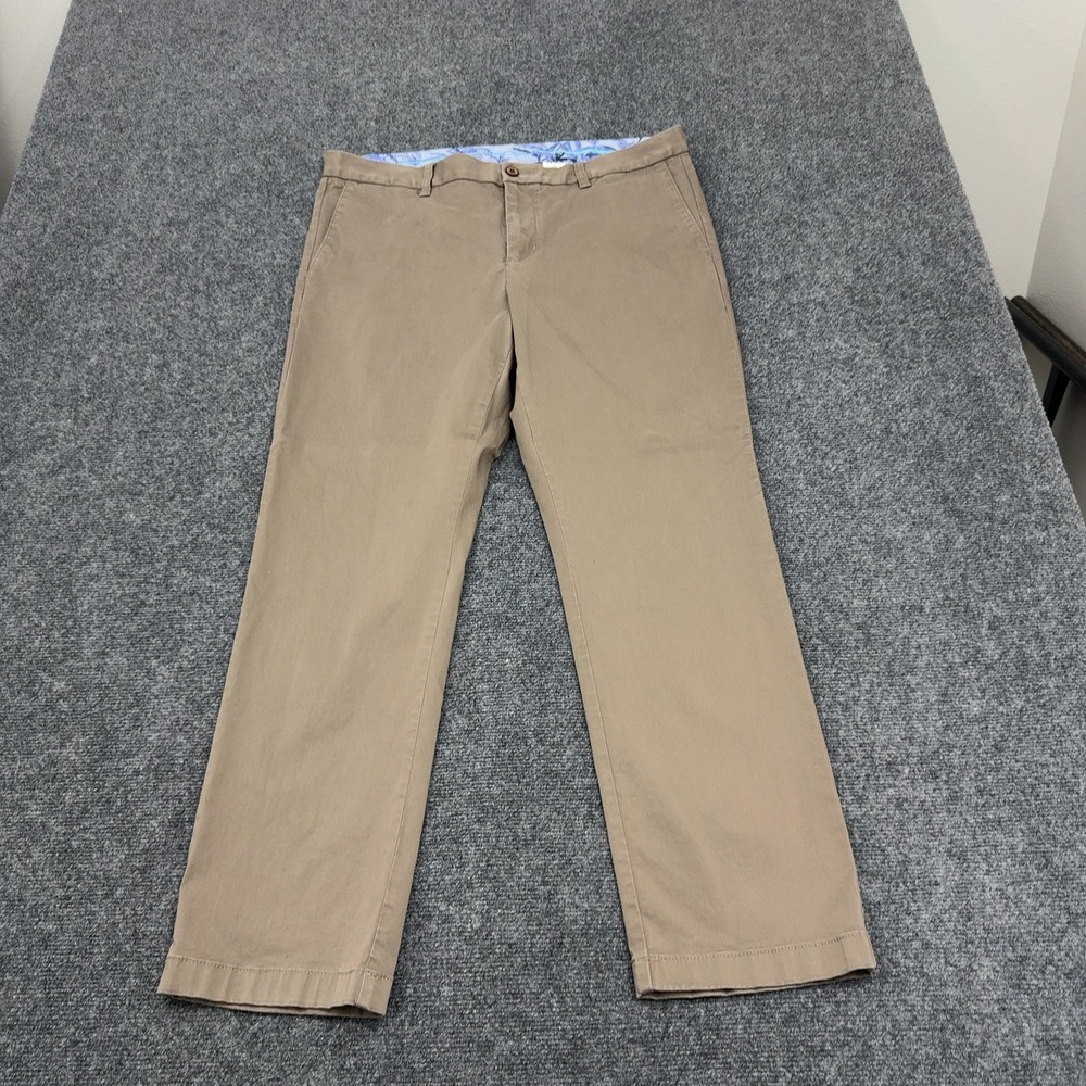 Tommy Bahama Pants Mens 36x30 Brown Cotton Tencel Spandex Chino Casual Island